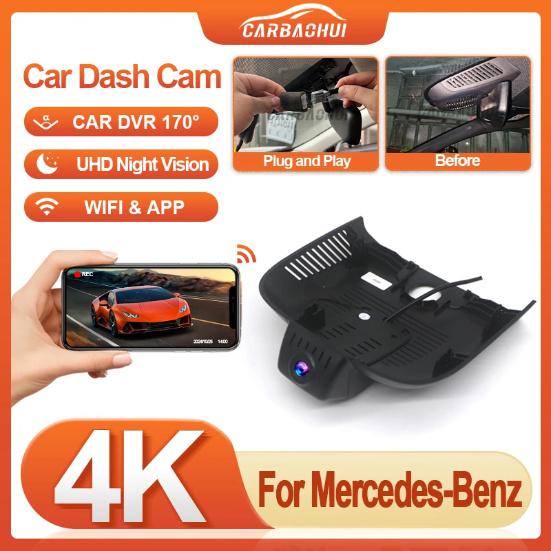 4K 2160P Plug and Play Car DVR Wifi Dash Cam For Mercedes GLA H247 GLB x247 for Benz B Class w247 A Class w177 EQA EQB 2021-2023
4K 2160P Plug and Play Car DVR Wifi Dash Cam For Mercedes GLA H247 GLB x247 for Benz B Class w247 A Class w177 EQA EQB 2021-2023