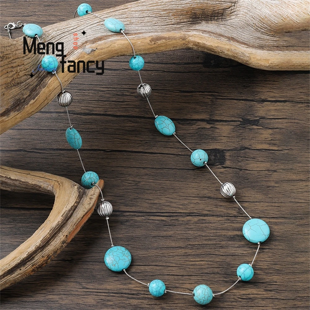 Fashionable New Beaded Sweater Chain A Versatile Turquoise Long Necklace Accessory For Autumn And Winter Fashion Jewelry Elegant
Fashionable New Beaded Sweater Chain A Versatile Turquoise Long Necklace Accessory For Autumn And Winter Fashion Jewelry Elegant