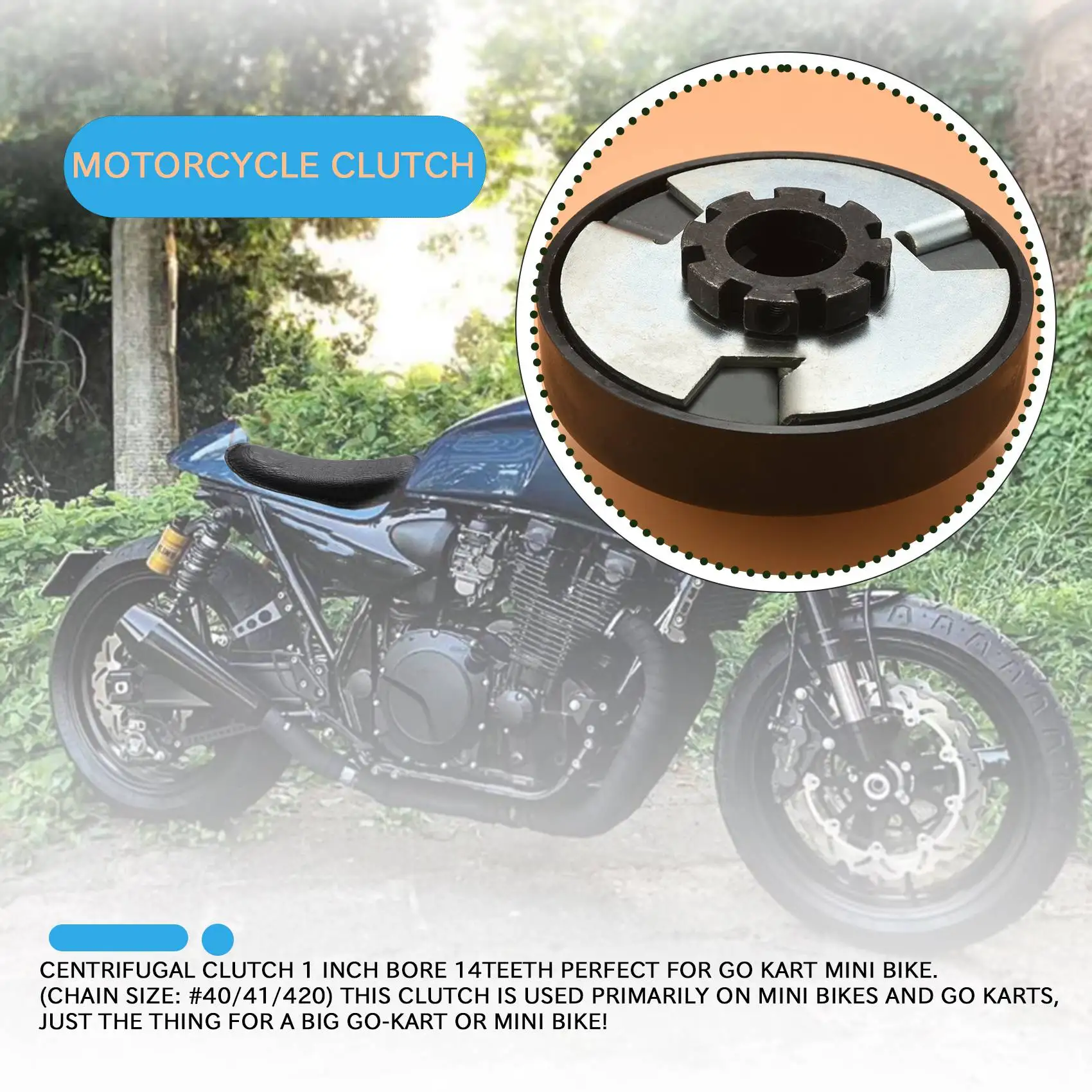 T48C_Motorcycle Clutch Centrifugal Clutch 40 / 41 / 420 Chain Clutch 1 Inch Bore 14 Teeth for Go Karts, Mini Bikes, Trolleys
T48C_Motorcycle Clutch Centrifugal Clutch 40 / 41 / 420 Chain Clutch 1 Inch Bore 14 Teeth for Go Karts, Mini Bikes, Trolleys