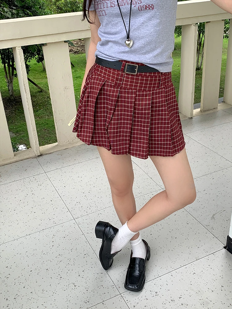 NIDEBLA Korean Sle High Waist A-Line Skirt Plaid Red Plaid School orm ort Skirt Summer f-length Skirt
NIDEBLA Korean Sle High Waist A-Line Skirt Plaid Red Plaid School orm ort Skirt Summer f-length Skirt