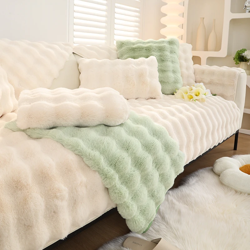 Rabbit Plush Sofa Mat Soft Thickened Couch Cushion Winter Cold-resistant Non-slip Sofa Towel for Living Room L-shaped Sofa 1PC
Rabbit Plush Sofa Mat Soft Thickened Couch Cushion Winter Cold-resistant Non-slip Sofa Towel for Living Room L-shaped Sofa 1PC