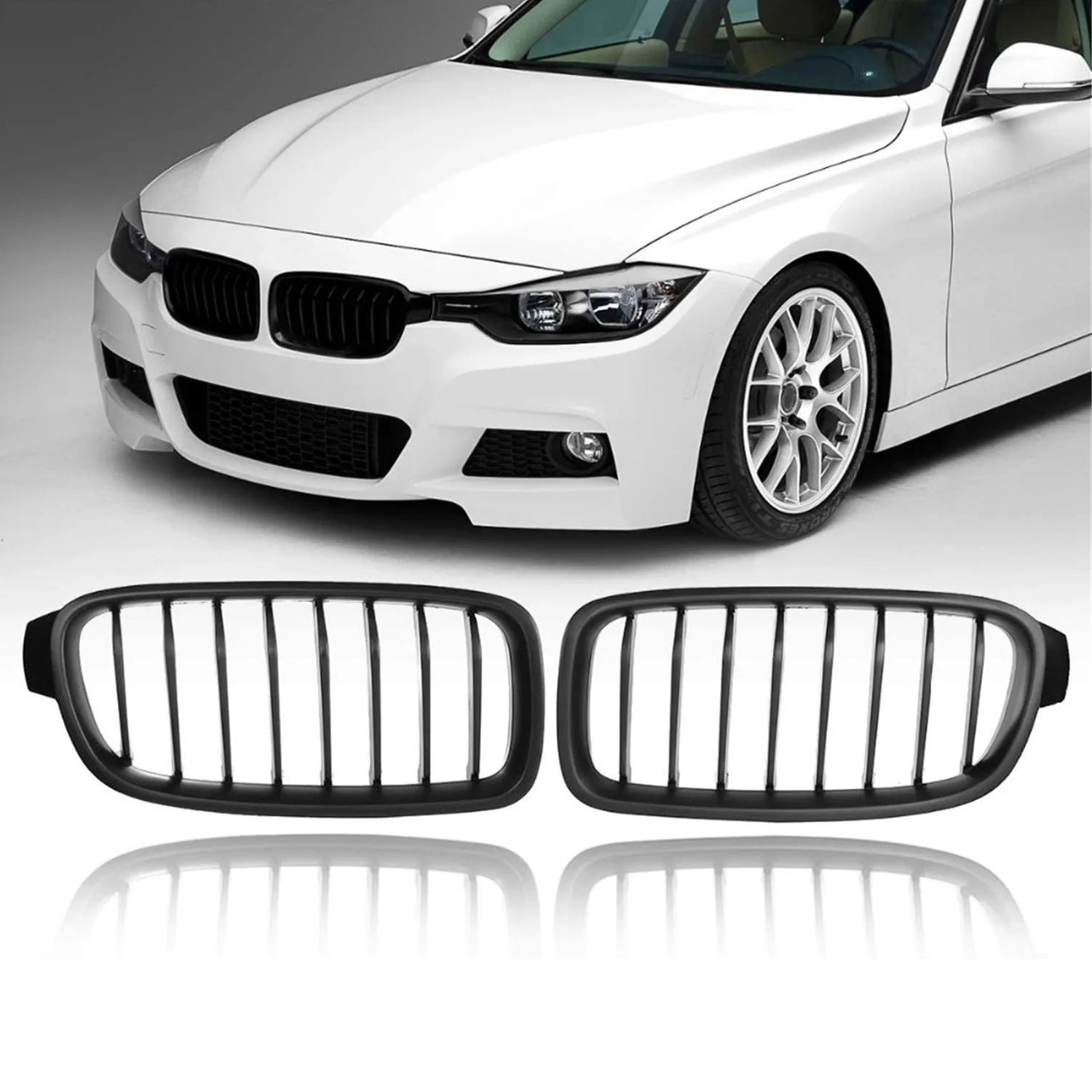 F30 Grill, Front Hood Kidney Grille Grill For-BMW 3 Series F30 F31 F35 2012-2018 (Single Slat Matte Black)
F30 Grill, Front Hood Kidney Grille Grill For-BMW 3 Series F30 F31 F35 2012-2018 (Single Slat Matte Black)