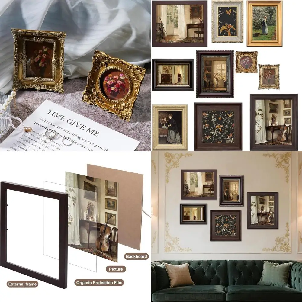 Набор из 10 винтажных фоторамок для стены или стола - Декоративные рамки для галереи, спальни, гостиной - Настенный декор в античном стиле
Набор из 10 винтажных фоторамок для стены или стола - Декоративные рамки для галереи, спальни, гостиной - Настенный декор в античном стиле