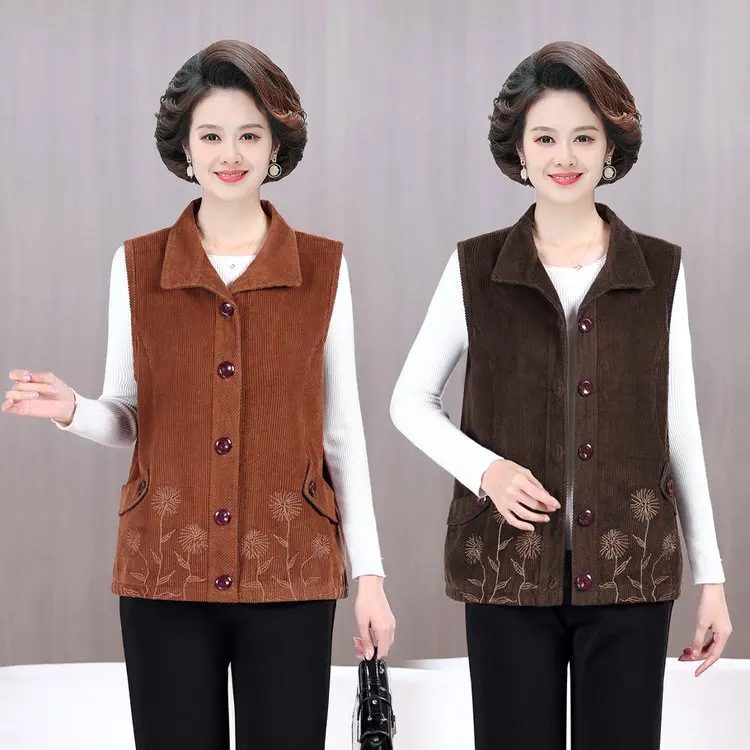 Spring 2026 Embroidered Casual Leisure Collared Vest for 50-60 Years Old Women Middle-Aged And ly Faion Commute Sle
Spring 2026 Embroidered Casual Leisure Collared Vest for 50-60 Years Old Women Middle-Aged And ly Faion Commute Sle
