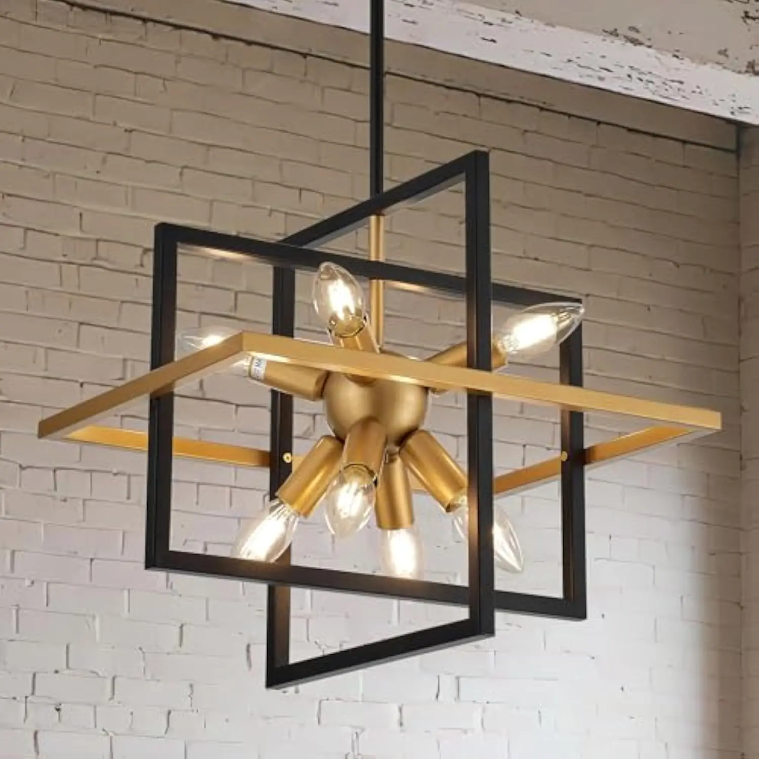 15.8'' Black Gold 8-Light Sputnik Chandelier Modern Industrial Adjustable Hanging Geometric Pendant Light Fixture for Entryway
15.8'' Black Gold 8-Light Sputnik Chandelier Modern Industrial Adjustable Hanging Geometric Pendant Light Fixture for Entryway