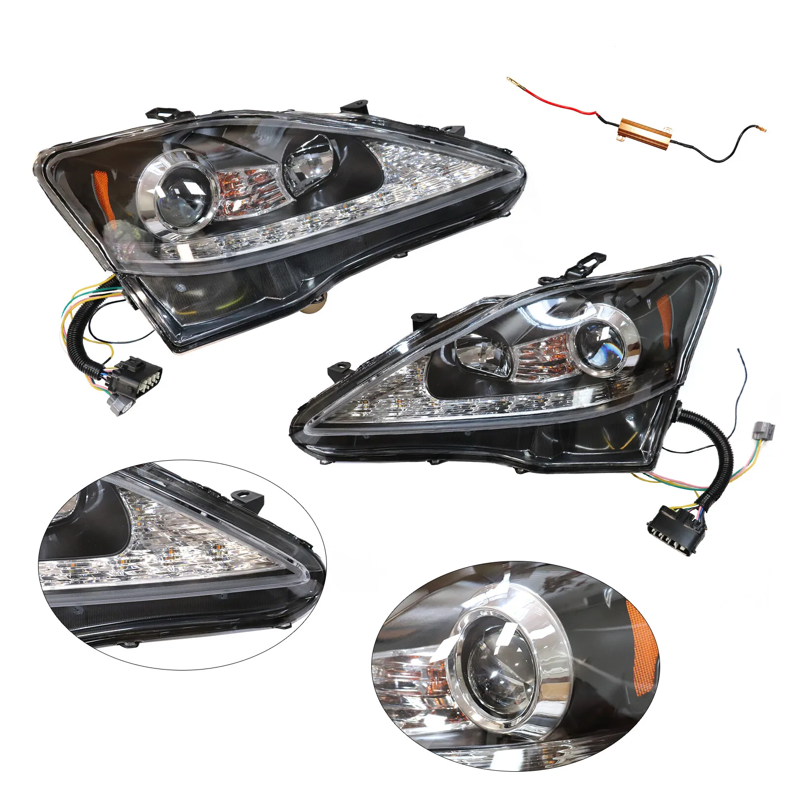 Pair LED DRL Projector Headlights For 2006-2013 Lexus IS250 IS350 Left & Right
Pair LED DRL Projector Headlights For 2006-2013 Lexus IS250 IS350 Left & Right