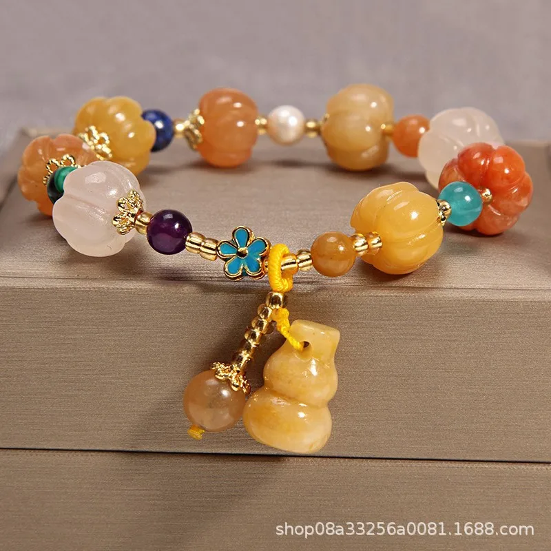 Xinjiang Golden Silk Jade Pumpkin Bead Gourd Bracelet for Women Crystal Bracelet Niche Light Luxury Bestie Gifts
Xinjiang Golden Silk Jade Pumpkin Bead Gourd Bracelet for Women Crystal Bracelet Niche Light Luxury Bestie Gifts