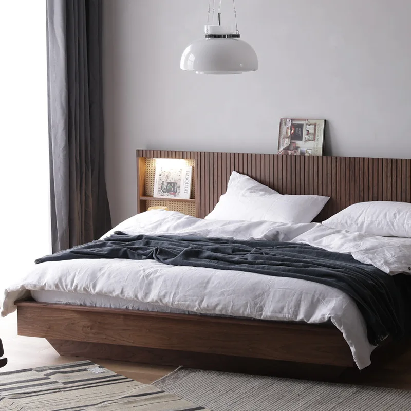Nordic all solid wood black walnut suspension bed modern simple Japanese master bedroom minimalist tatami rattan retro bed
Nordic all solid wood black walnut suspension bed modern simple Japanese master bedroom minimalist tatami rattan retro bed