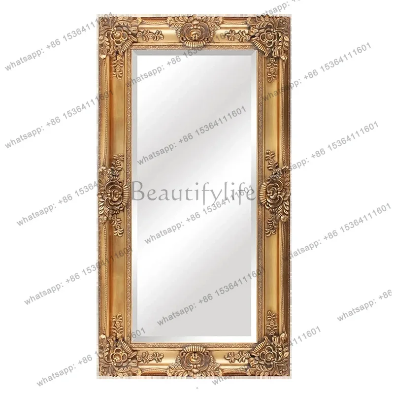French retro style carved floor mirror household porch full-length mirror
French retro style carved floor mirror household porch full-length mirror