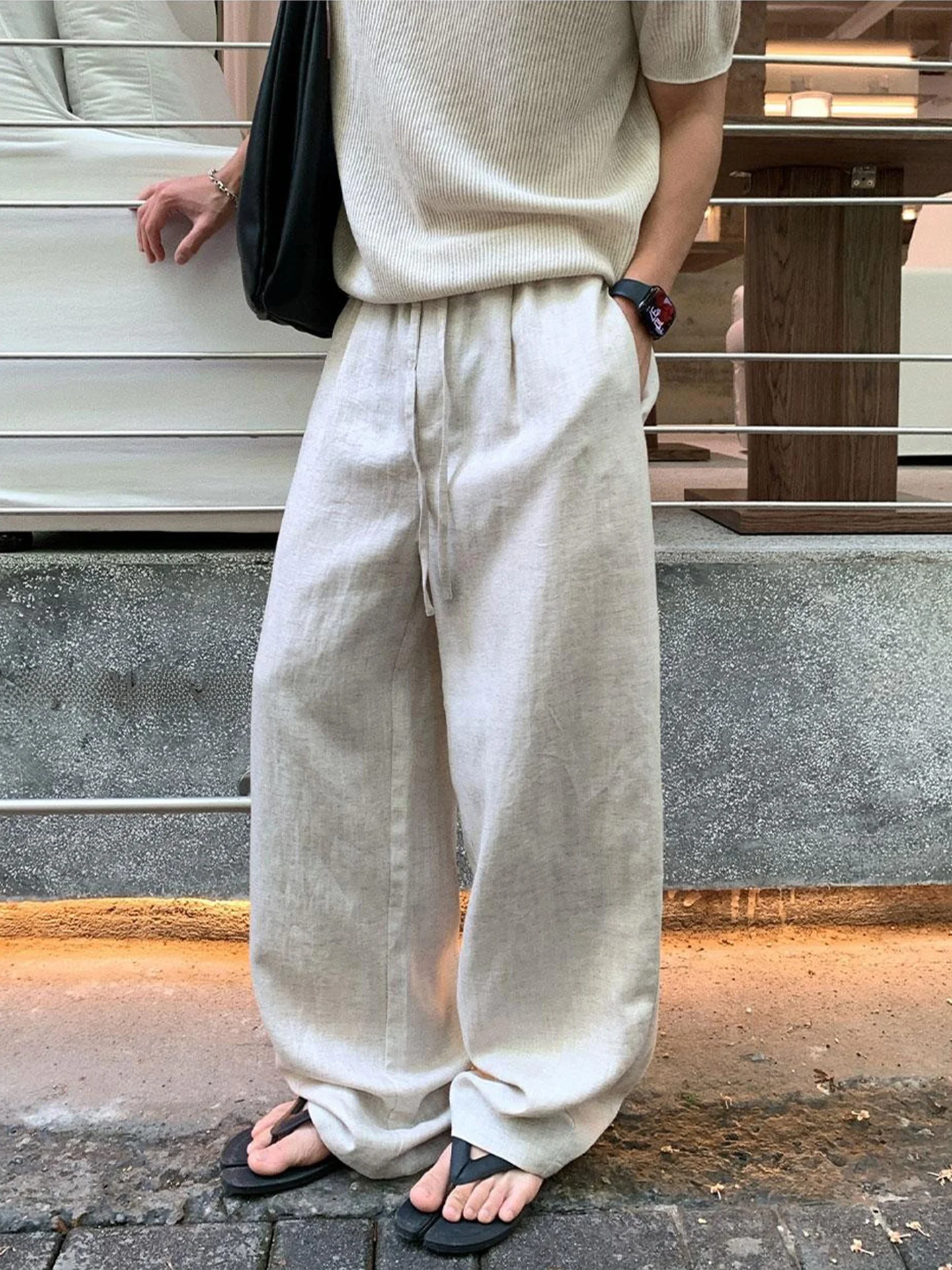 Loose Fit Linen Cotton Wide Leg Pants Men Summer Lightweight Casual Loose Hanlin Long Trousers Breathable Comfortable Leisure...
Loose Fit Linen Cotton Wide Leg Pants Men Summer Lightweight Casual Loose Hanlin Long Trousers Breathable Comfortable Leisure...