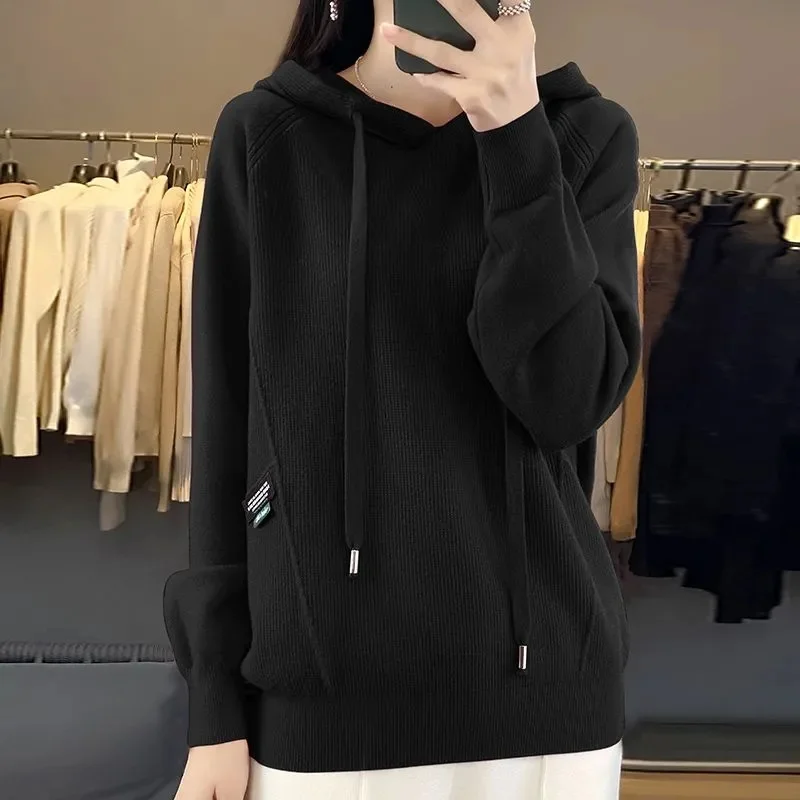 Fashion Pullover Warm Outwear Female Fashion Tops Wool Sweater Women's 2024 Autumn Winter New Hooded Coats Loose Knitwear Jacket
Fashion Pullover Warm Outwear Female Fashion Tops Wool Sweater Women's 2024 Autumn Winter New Hooded Coats Loose Knitwear Jacket