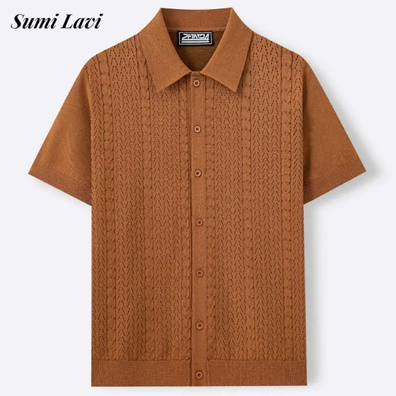 Fashionable Mens Knitting Shirts Spring Summer New Casual Breathable Solid Color Shirt Men Vintage Button-up Lapel Knit Cardigan
Fashionable Mens Knitting Shirts Spring Summer New Casual Breathable Solid Color Shirt Men Vintage Button-up Lapel Knit Cardigan