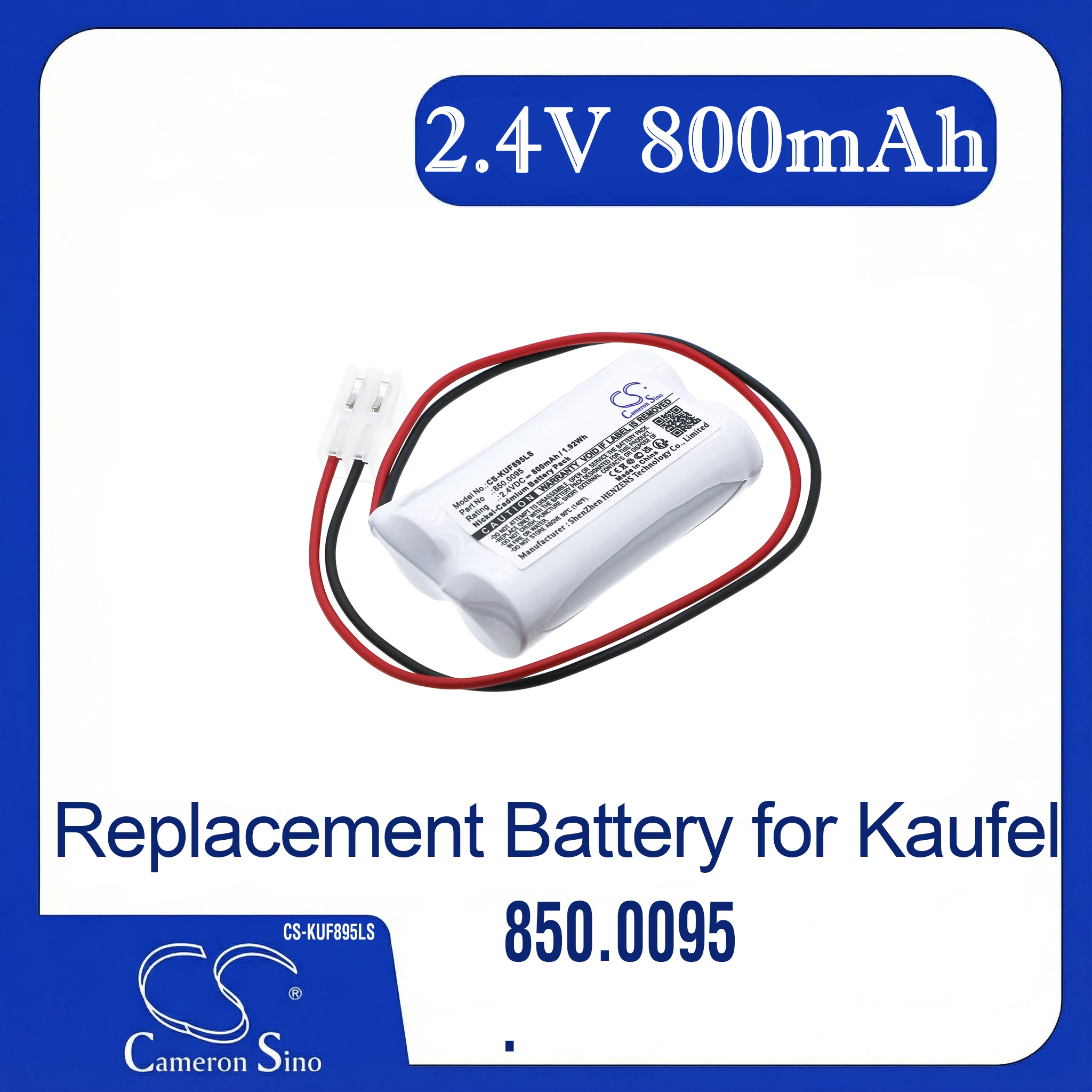 Cameron Sino Replacement Battery for Kaufel CS-KUF895LS, Fits P/N 850.0095
Cameron Sino Replacement Battery for Kaufel CS-KUF895LS, Fits P/N 850.0095