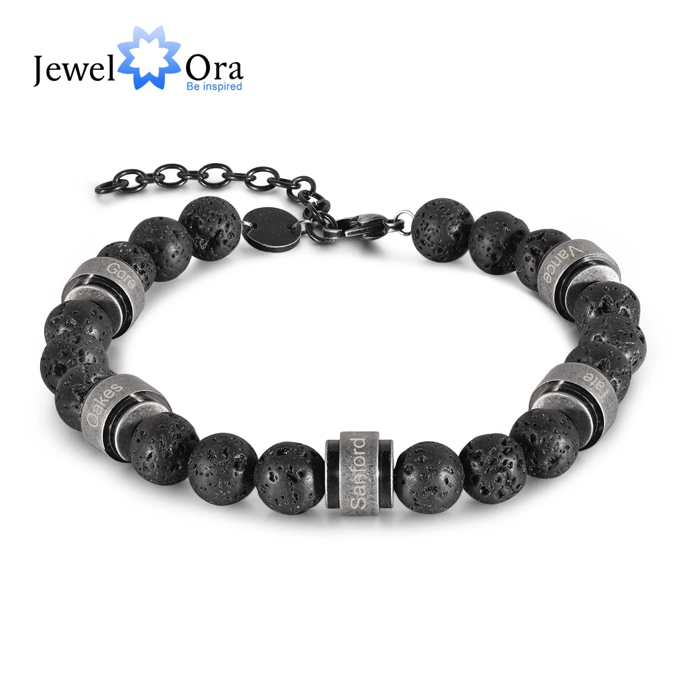 Vintage Personalized Engraved 2-5 Name Bracelet Customized Lave Stone Beaded Bracelets for Men Xmas Gift for Fathes Birthday
Vintage Personalized Engraved 2-5 Name Bracelet Customized Lave Stone Beaded Bracelets for Men Xmas Gift for Fathes Birthday