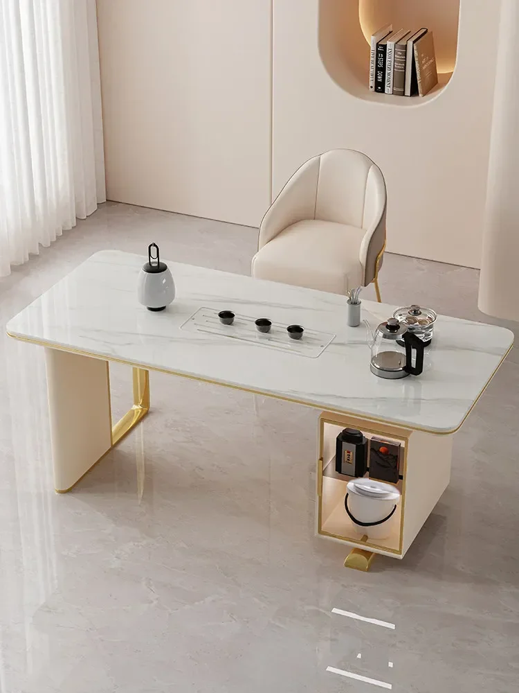 Light luxury Kung Fu tea table Simple balcony Household rock slab tea table
Light luxury Kung Fu tea table Simple balcony Household rock slab tea table