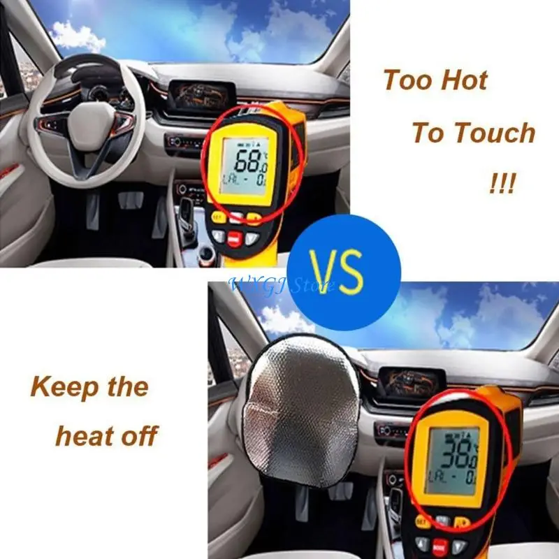 37JE Car Steering Wheel Sunshade Heat Resistant Cover Universal 19''x17'' Sunscreen Block Keep Cool in Car
37JE Car Steering Wheel Sunshade Heat Resistant Cover Universal 19''x17'' Sunscreen Block Keep Cool in Car