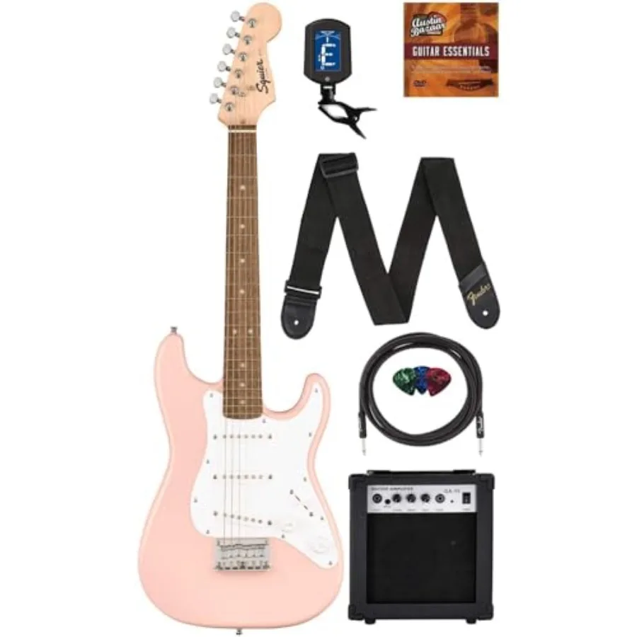 ' 3/4-size mini Strat electric guitar for beginners, alder body in shell pink finish, lightweight design with full-scale playab
' 3/4-size mini Strat electric guitar for beginners, alder body in shell pink finish, lightweight design with full-scale playab