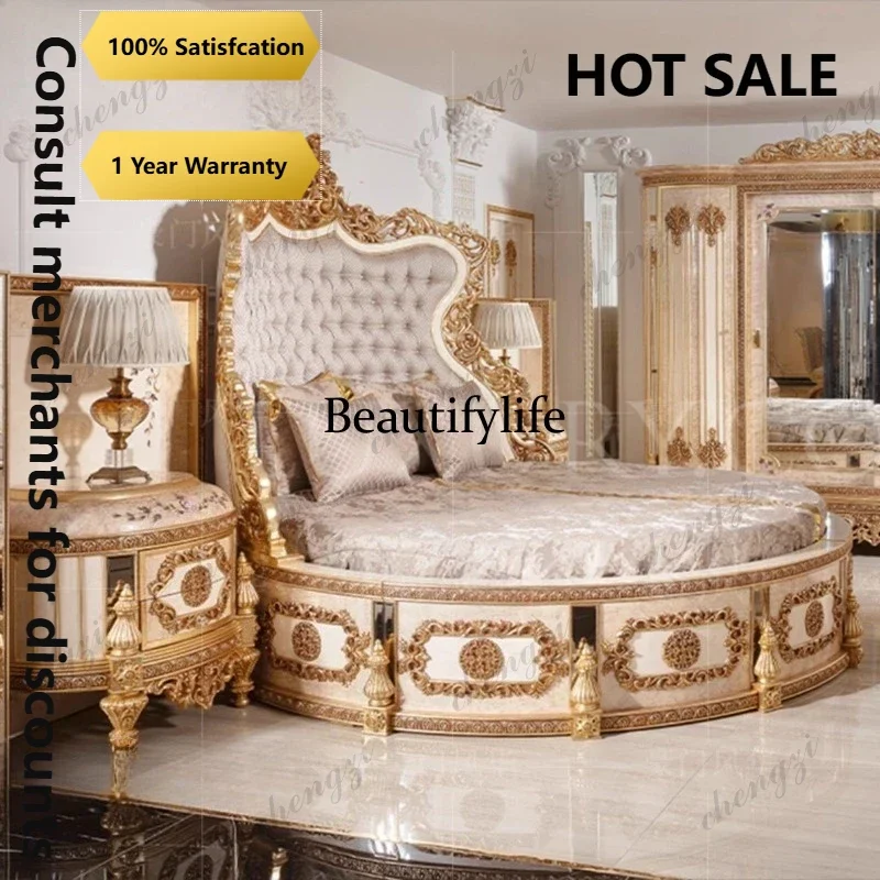 R134 European Luxury Bed Solid Wood Princess Unique Romantic Adult Quality Designer Bed Modern Sleeping Wedding Beliche Furnitur
R134 European Luxury Bed Solid Wood Princess Unique Romantic Adult Quality Designer Bed Modern Sleeping Wedding Beliche Furnitur