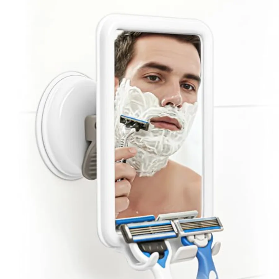 Safe-er-Grip Changing Lifestyles Suction-Mounted Fog-Free Shower Mirror, 360° Swivel Shaving Mirror with 2 Razor Hooks, Removab
Safe-er-Grip Changing Lifestyles Suction-Mounted Fog-Free Shower Mirror, 360° Swivel Shaving Mirror with 2 Razor Hooks, Removab