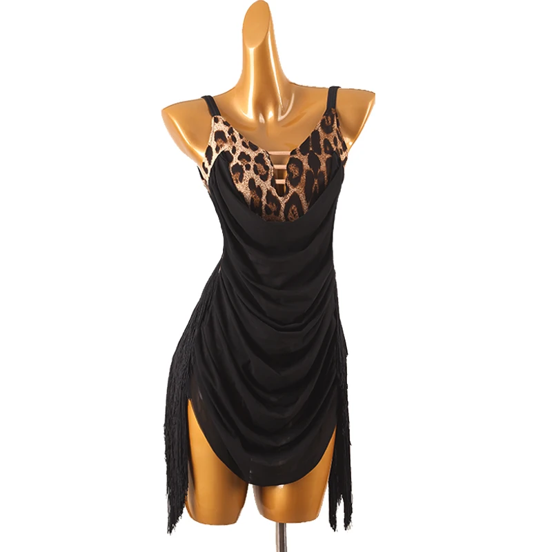 2025 Woman High-end Latin Dance Dress Performance Competition Clothing Leopard Tassel Dance Dress Q442
2025 Woman High-end Latin Dance Dress Performance Competition Clothing Leopard Tassel Dance Dress Q442
