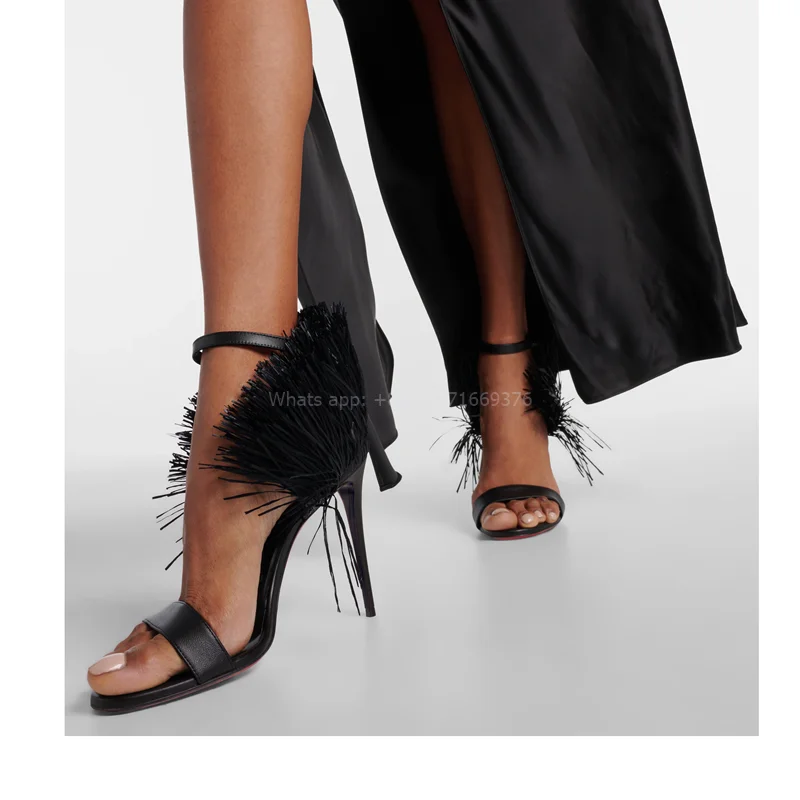 Fringe Leather Design Open Toe Buckle Sandals Women Dress Fashion Stiletto High Heel Sandals Luxury Lady Party Shoes 2024
Fringe Leather Design Open Toe Buckle Sandals Women Dress Fashion Stiletto High Heel Sandals Luxury Lady Party Shoes 2024