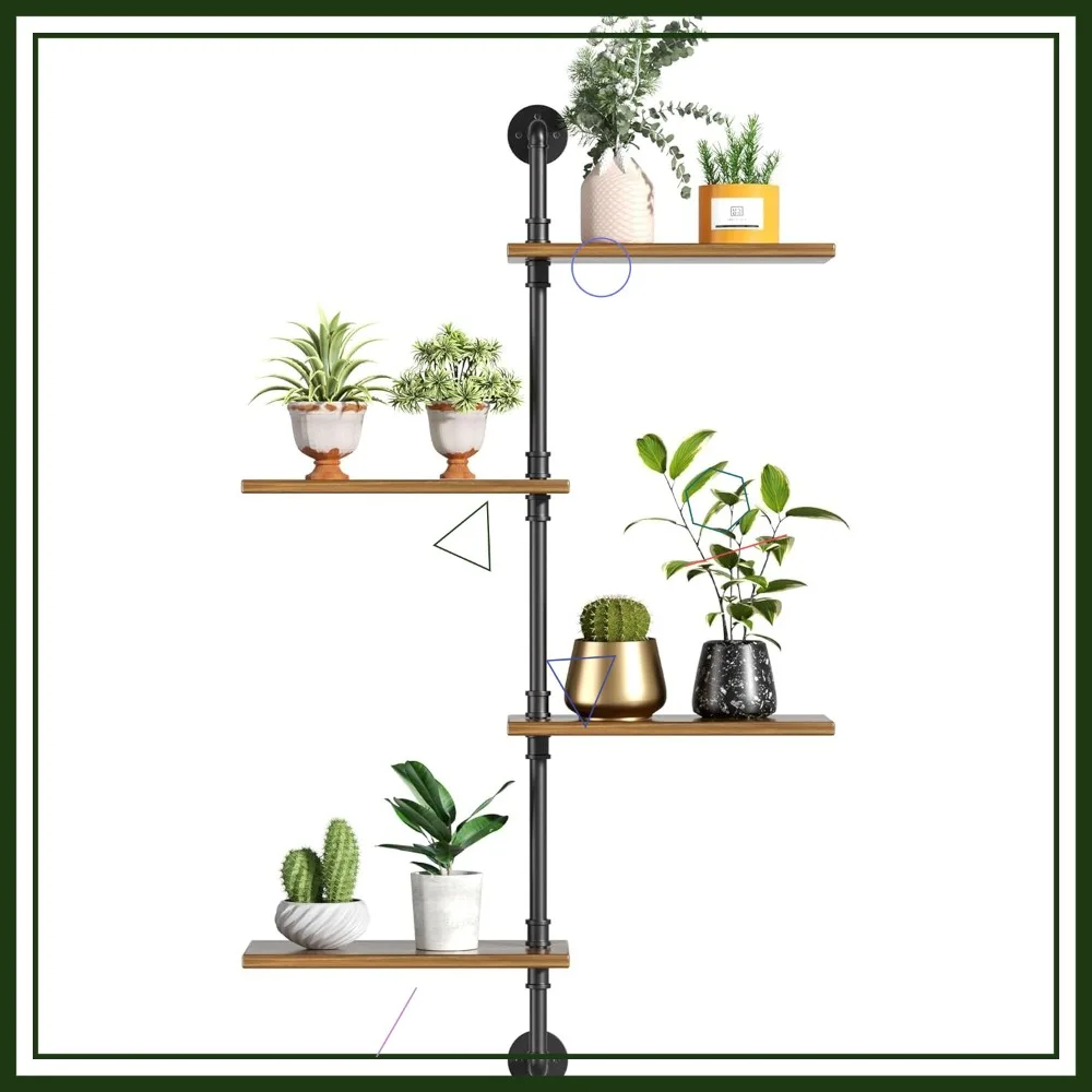 4-Tier Floating Plant Shelf for Indoor Garden Decor, Wooden Metal Corner Stand Holds Pots up to 8 Inches
4-Tier Floating Plant Shelf for Indoor Garden Decor, Wooden Metal Corner Stand Holds Pots up to 8 Inches