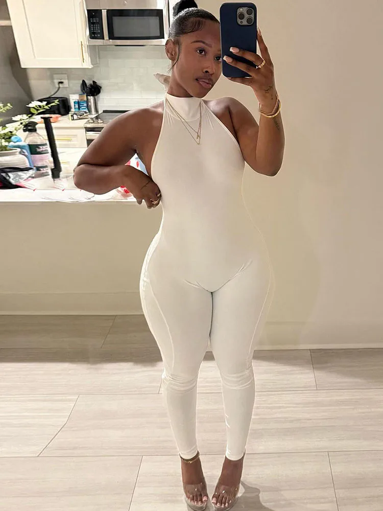 Nibber Hottie Jumpsuits Woman Bandage Halter Turtleneck Sexy Backless Sleeveless Skinny Peach Hip High Street Fashion Overalls
Nibber Hottie Jumpsuits Woman Bandage Halter Turtleneck Sexy Backless Sleeveless Skinny Peach Hip High Street Fashion Overalls