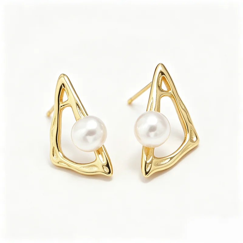 925 Sterling Silver Earrings Inlaid Natural Freshwater Pearl 18K Gold Plated Irregular Triangle Earring Minimalist Jewelry
925 Sterling Silver Earrings Inlaid Natural Freshwater Pearl 18K Gold Plated Irregular Triangle Earring Minimalist Jewelry