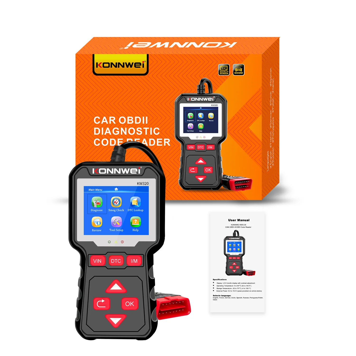 KW320 OBD2 Car Scanner Auto Engine Fault Code Reader Vehicle Diagnostic Scan Tool For Daily Car Detection Use
KW320 OBD2 Car Scanner Auto Engine Fault Code Reader Vehicle Diagnostic Scan Tool For Daily Car Detection Use