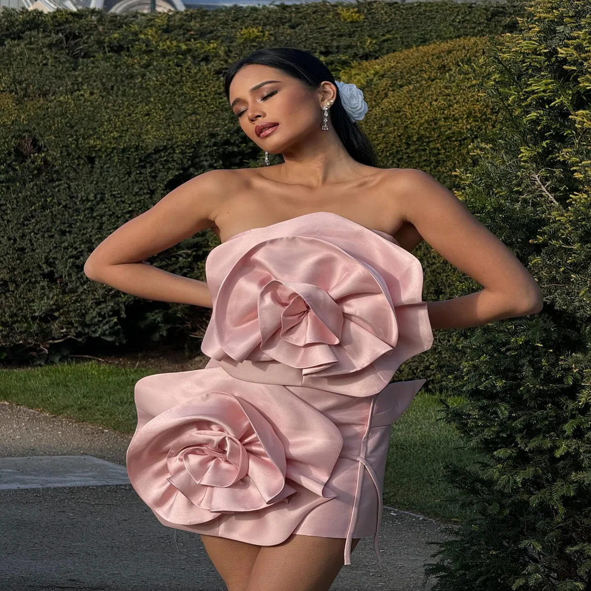 Women Mini Maxi Dress Pretty Handmade Flower And Leaf Sheath Short Women Party Dresses Strapless Sheath Bloom 2024 New
Women Mini Maxi Dress Pretty Handmade Flower And Leaf Sheath Short Women Party Dresses Strapless Sheath Bloom 2024 New