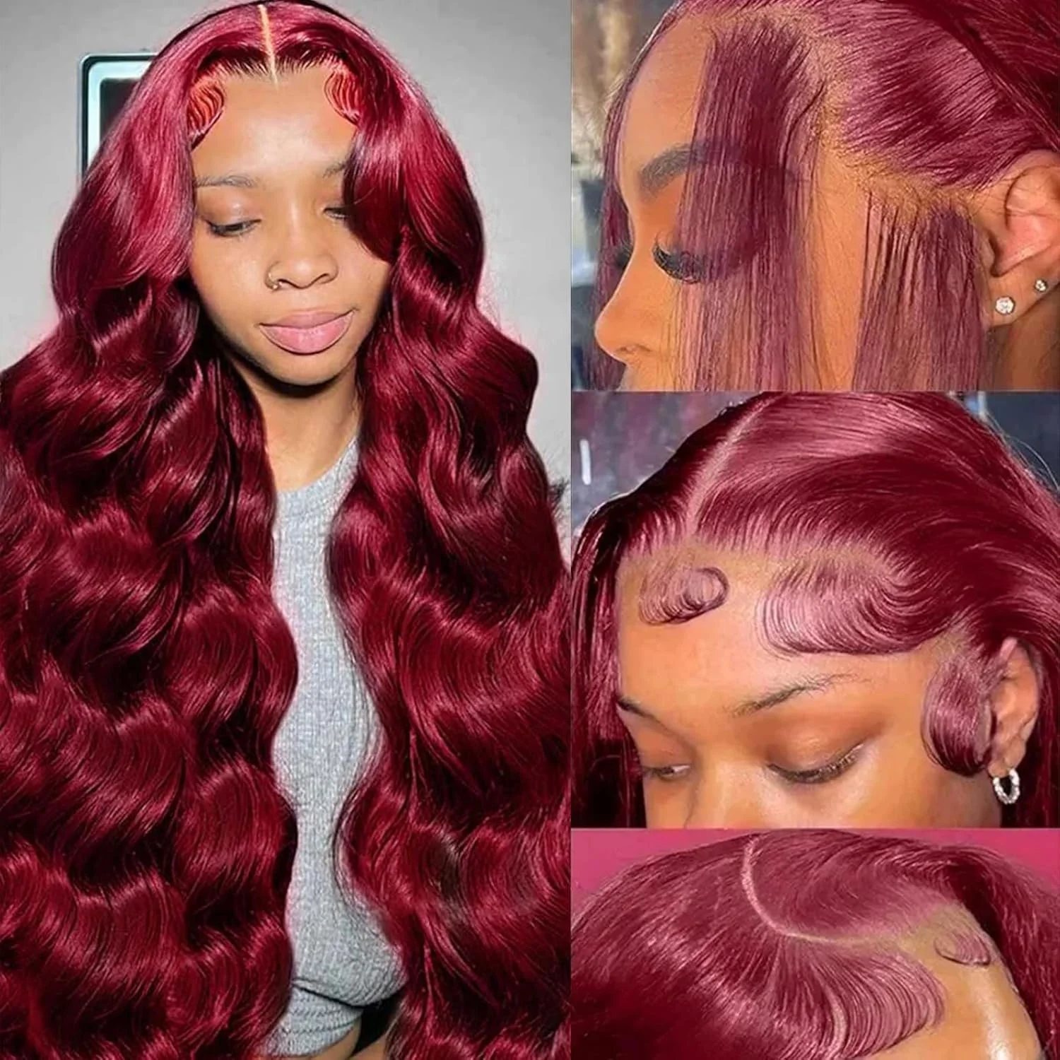 99J Red Burgundy Colored Human Hair Wigs 13x6 HD Lace Front Wig Body Wave Human Hair Wigs Transparent Lace Frontal Wigs
99J Red Burgundy Colored Human Hair Wigs 13x6 HD Lace Front Wig Body Wave Human Hair Wigs Transparent Lace Frontal Wigs