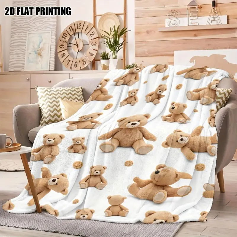 VIKAMA Teddy Bear Print Flannel Cover Blanket Soft Comfortable Nursery Bedroom Sofa Baby Throw Home Decor
VIKAMA Teddy Bear Print Flannel Cover Blanket Soft Comfortable Nursery Bedroom Sofa Baby Throw Home Decor