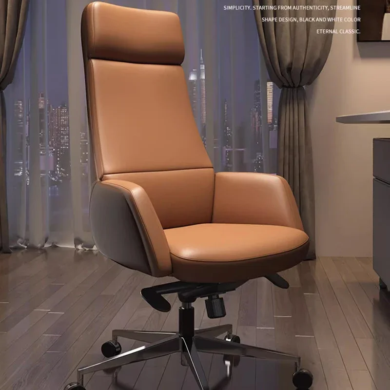  Роскошное офисное кресло из натуральной кожи с высокой спинкой, вращающееся кресло для босса, домашний кабинет и бизнес-конференция
Роскошное офисное кресло из натуральной кожи с высокой спинкой, вращающееся кресло для босса, домашний кабинет и бизнес-конференция 