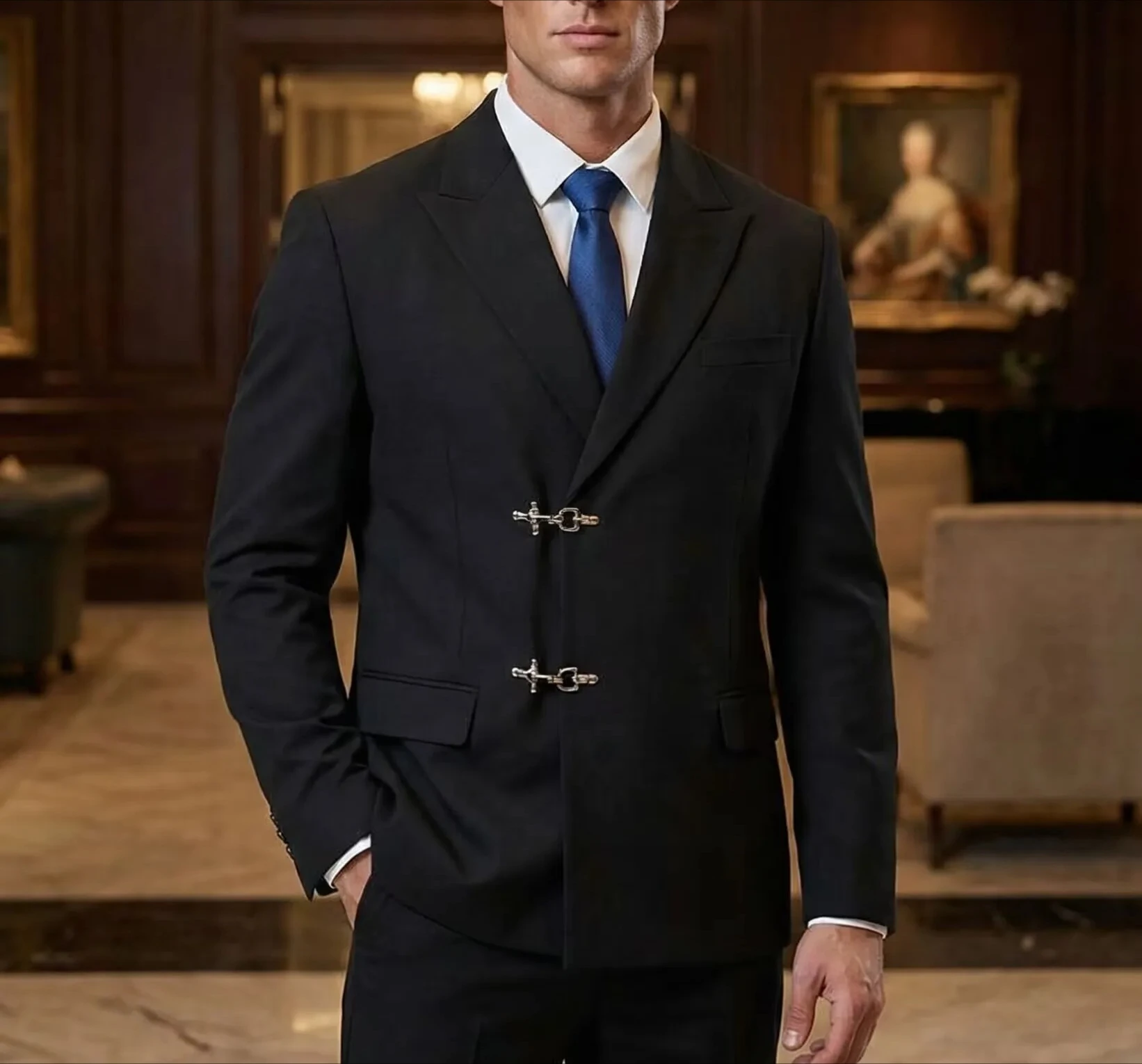 Мужской формальный костюм-смокинг slim fit для выпускного бала, свадьбы, торжественных мероприятий, деловых встреч и вечеринок. Высококачественный, роскошный, из 2-х частей.
Мужской формальный костюм-смокинг slim fit для выпускного бала, свадьбы, торжественных мероприятий, деловых встреч и вечеринок. Высококачественный, роскошный, из 2-х частей.