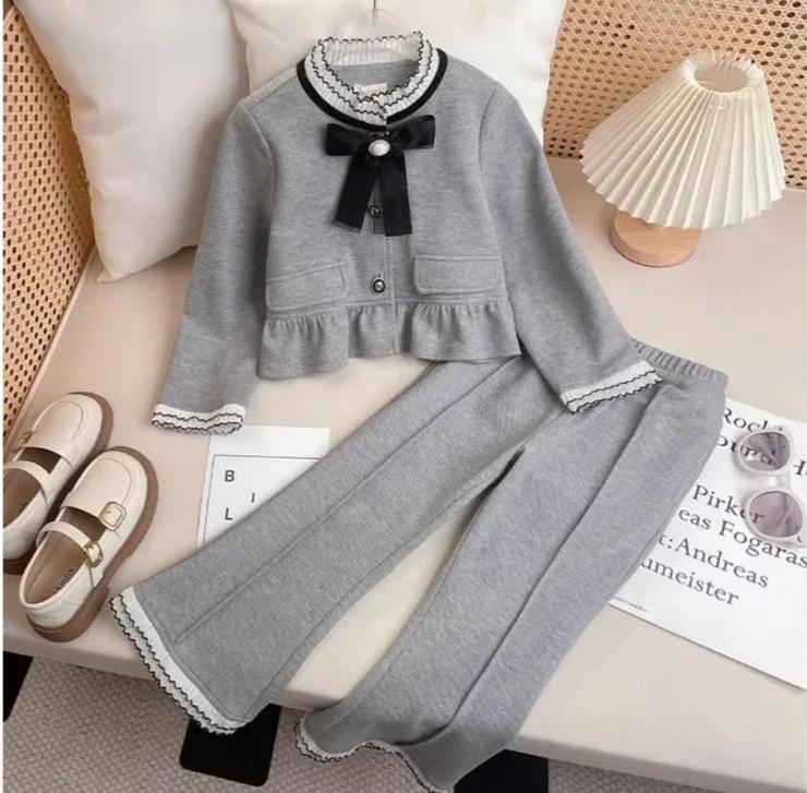 Retail 2023 New Baby Girls Fall Fashion Sets, Bow Coat + Pants Princess Elegant Grey Suits Girl 3-8T
Retail 2023 New Baby Girls Fall Fashion Sets, Bow Coat + Pants Princess Elegant Grey Suits Girl 3-8T