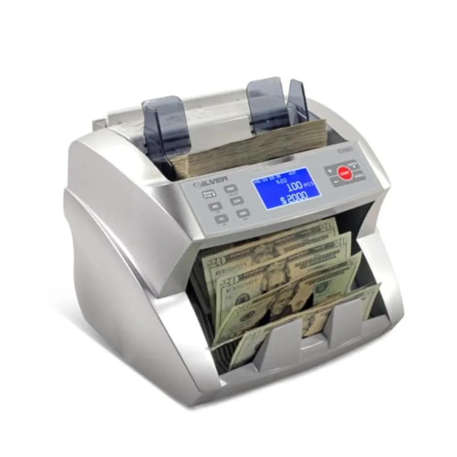 Bill Money Counter Machine for office use, ABS plastic body, black color, features UV/MG/IR/DD/DBL/HLF/CHN counterfeit detectio
Bill Money Counter Machine for office use, ABS plastic body, black color, features UV/MG/IR/DD/DBL/HLF/CHN counterfeit detectio