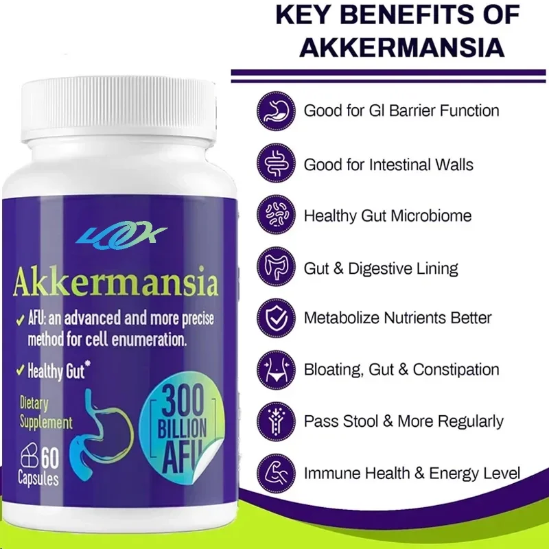 300 billion AFU Akkermansia Muciniphila live probiotic digestion, gut, immunity, and overall health, 60 capsules
300 billion AFU Akkermansia Muciniphila live probiotic digestion, gut, immunity, and overall health, 60 capsules