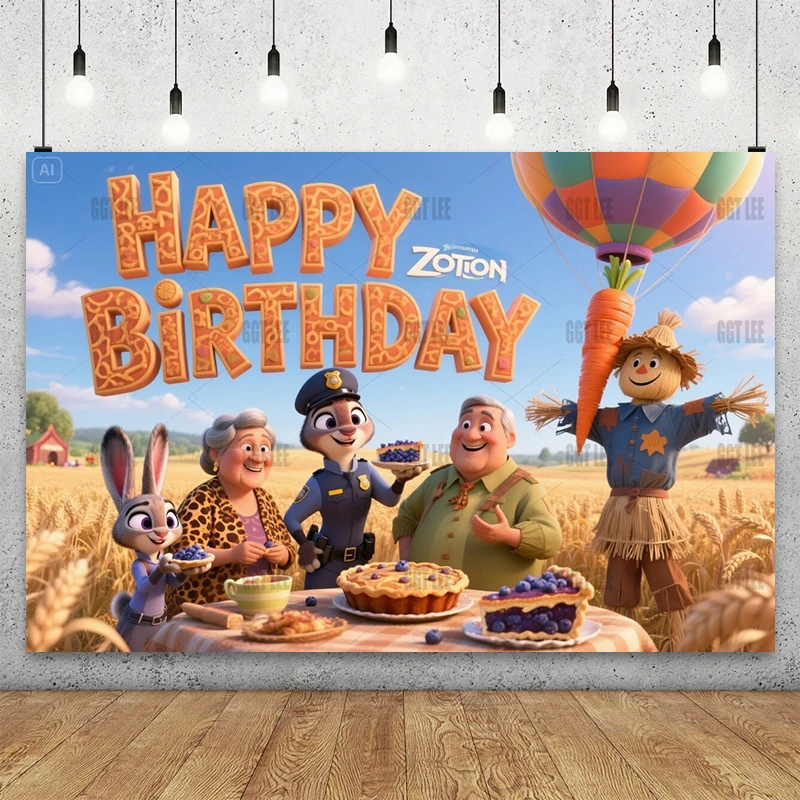 MINISO Zootopia Bunny Burrow Backdrop - Judy Parents Carrot Pie Nick Scarecrow Decor Photography Happy Birthday Background Photo
MINISO Zootopia Bunny Burrow Backdrop - Judy Parents Carrot Pie Nick Scarecrow Decor Photography Happy Birthday Background Photo