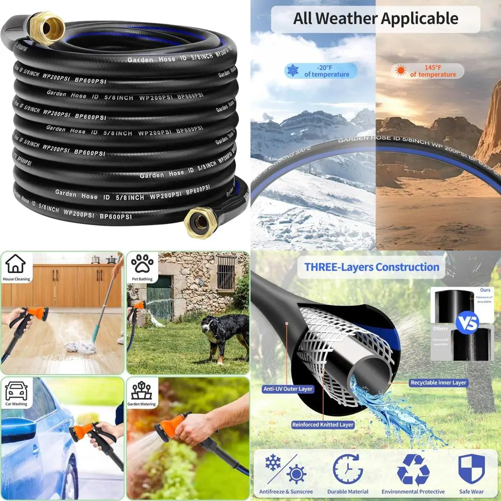 Сверхмощный гибкий садовый шланг, длина 75 футов, без ударов, складной, медная пуля, шайба, резиновый шланг, диаметр 5/8 дюйма, так
Сверхмощный гибкий садовый шланг, длина 75 футов, без ударов, складной, медная пуля, шайба, резиновый шланг, диаметр 5/8 дюйма, так