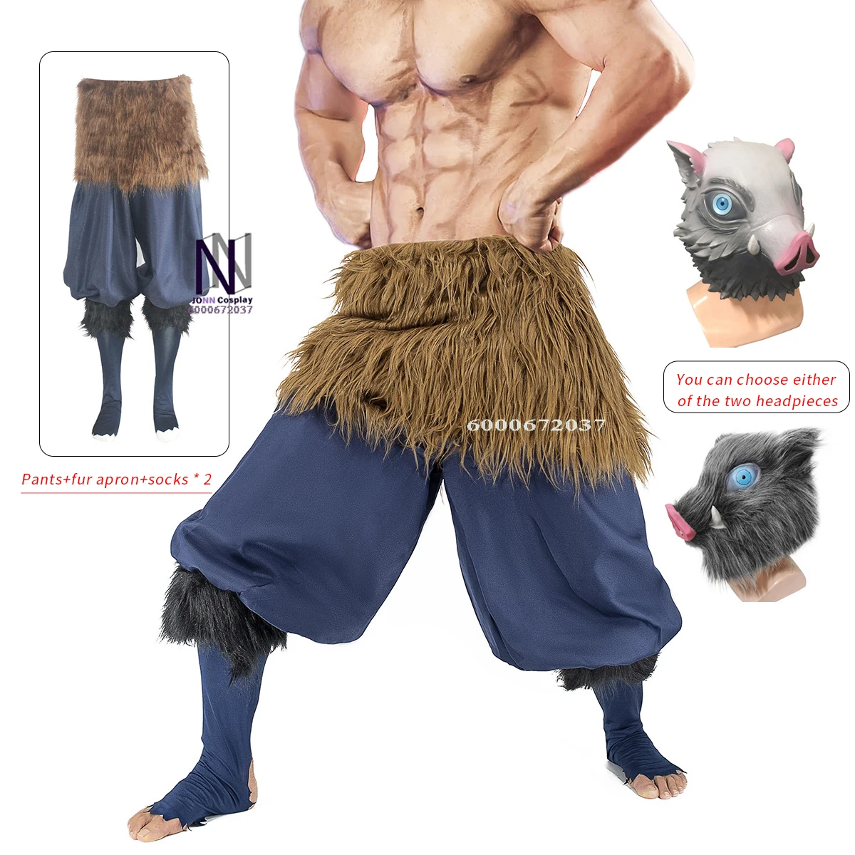 Halloween Anime Inosuke Cosplay Costume - Wild Boar Mask & Japanese Sandals Adult Masquerade Outfit
Halloween Anime Inosuke Cosplay Costume - Wild Boar Mask & Japanese Sandals Adult Masquerade Outfit
