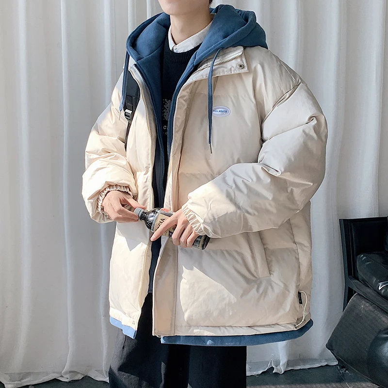 Men's Winter Thiened Casual Loose down Cotton Jaet Fake Two-Piece Warm Cozy Hooded Zipper Handwarmer kets Color
Men's Winter Thiened Casual Loose down Cotton Jaet Fake Two-Piece Warm Cozy Hooded Zipper Handwarmer kets Color