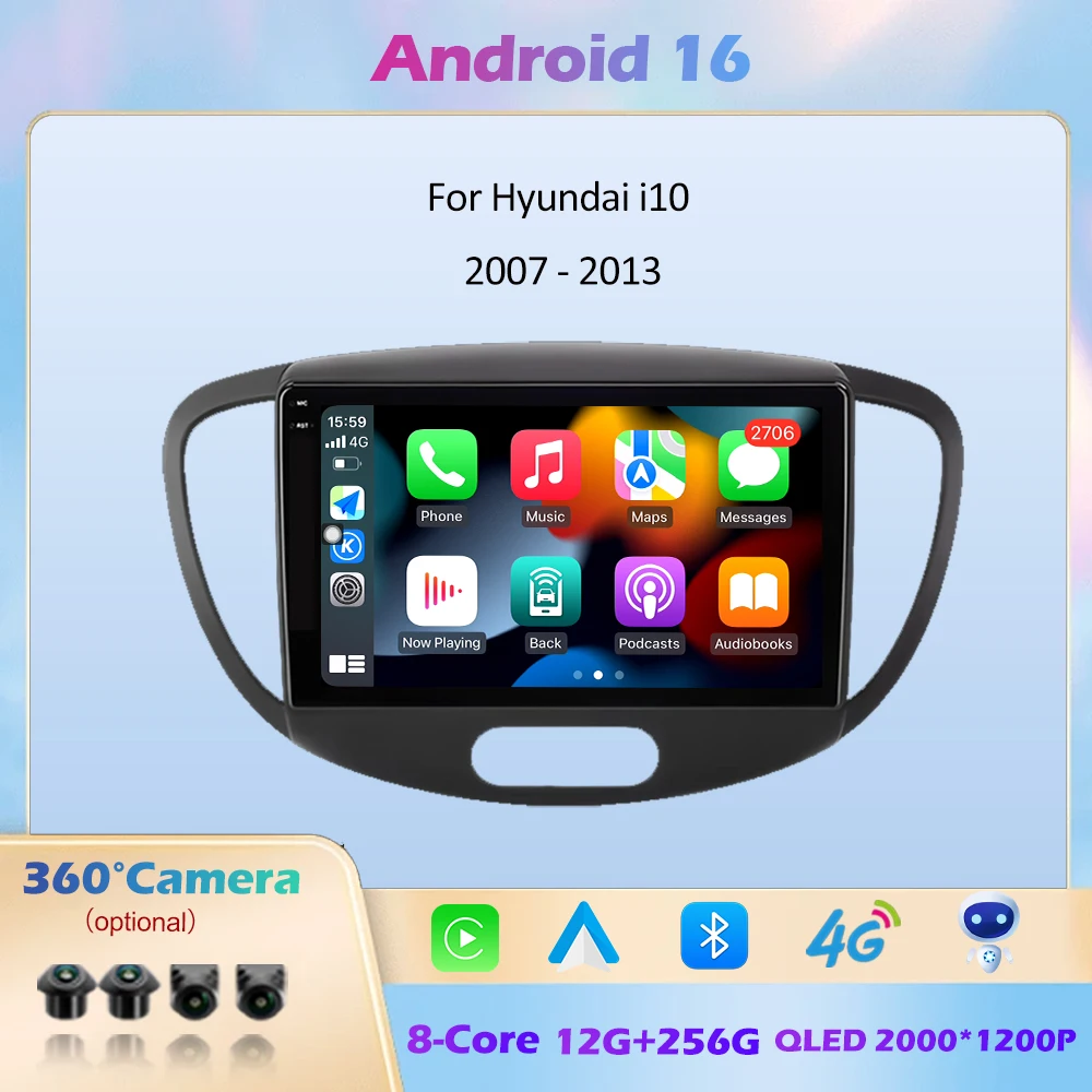 Автомагнитола Android 16 с CarPlay для Hyundai i10 2007-2013, мультимедийный видеоплеер, навигация GPS, 4G Wi-Fi
Автомагнитола Android 16 с CarPlay для Hyundai i10 2007-2013, мультимедийный видеоплеер, навигация GPS, 4G Wi-Fi