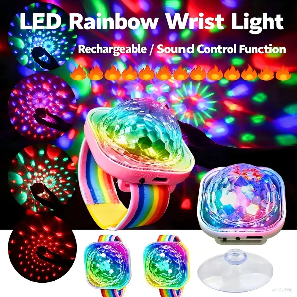 LED Portable Wearable Watch Light, Multicolor Stage Light, Car Suction Cup Ambient Light - Suitable for Disco KTV Home Parties &
LED Portable Wearable Watch Light, Multicolor Stage Light, Car Suction Cup Ambient Light - Suitable for Disco KTV Home Parties &