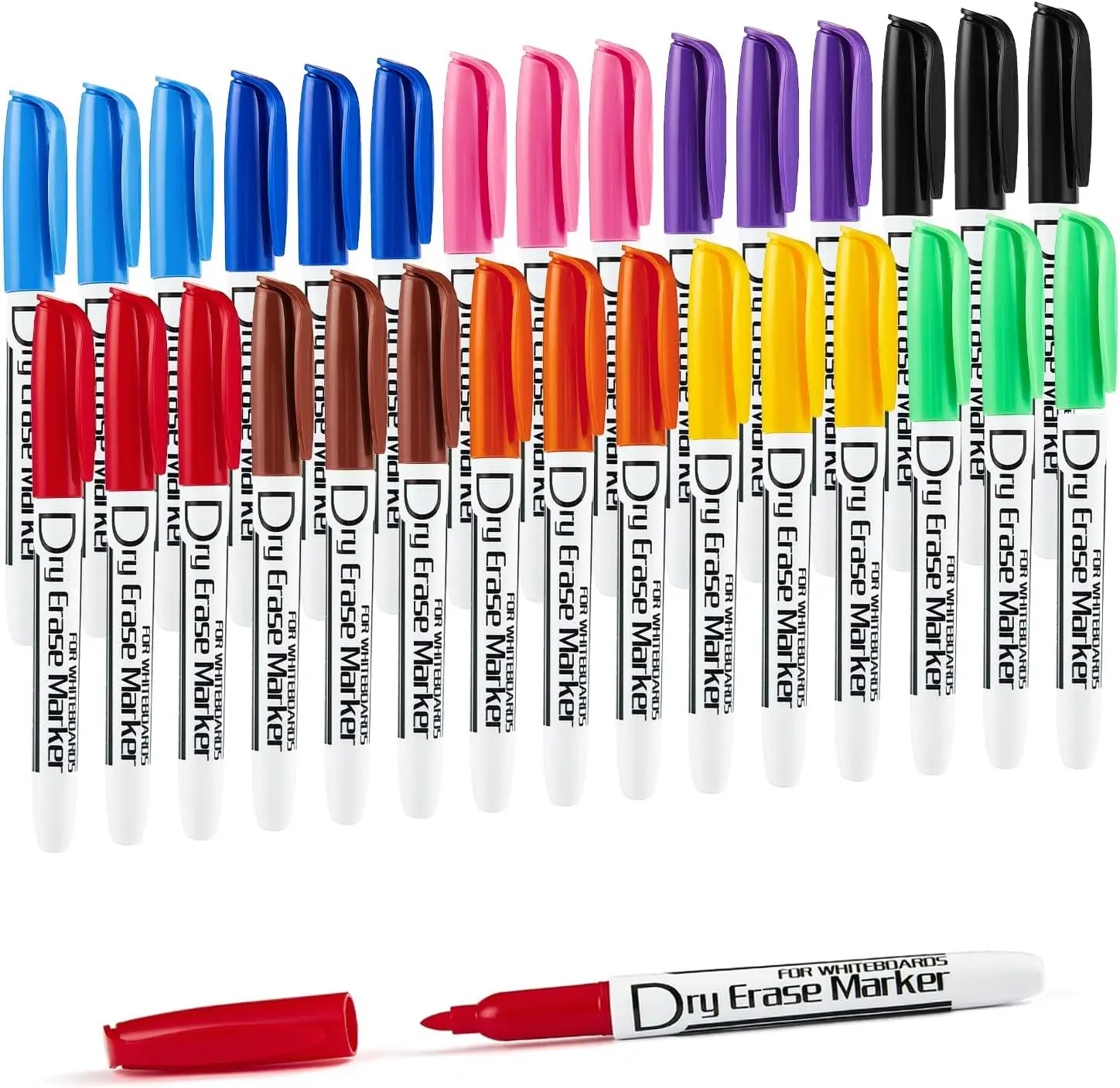 Low Odor Fine Tip Whiteboard Markers, 30-Pack with 10 Vibrant Colors for Smooth Writing
Low Odor Fine Tip Whiteboard Markers, 30-Pack with 10 Vibrant Colors for Smooth Writing
