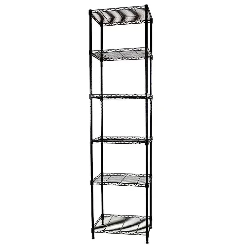 Black 6-Shelf Adjustable Steel Wire Rack For Kitchen, Bathroom, Pantry, Laundry And Closet Storage Organization
Black 6-Shelf Adjustable Steel Wire Rack For Kitchen, Bathroom, Pantry, Laundry And Closet Storage Organization