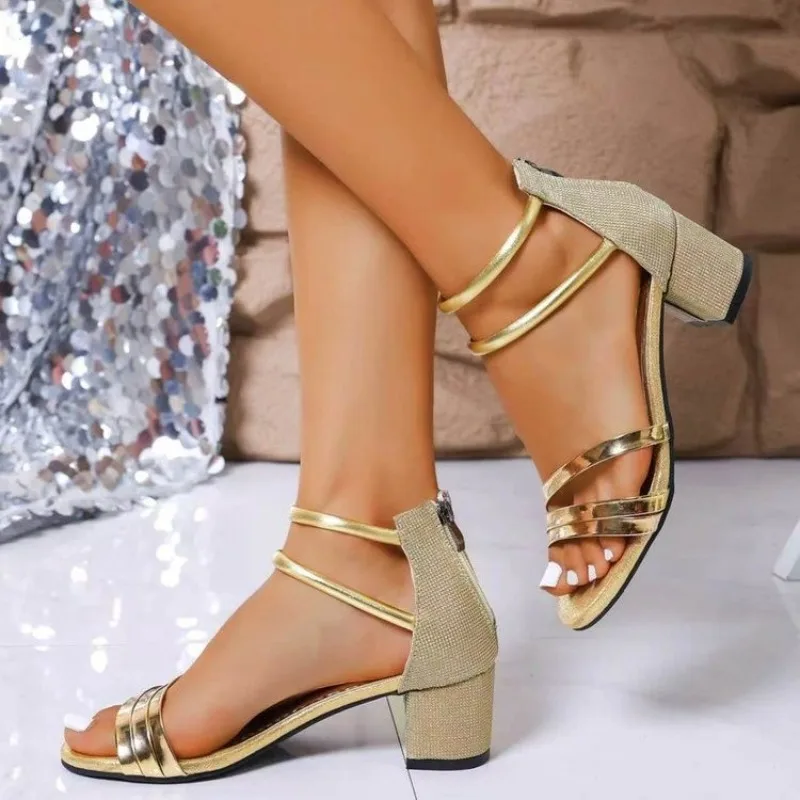 Back Zip Slim Flash Block Heel Sandals Women's Summer 2026 New Versatile High Heels
Back Zip Slim Flash Block Heel Sandals Women's Summer 2026 New Versatile High Heels