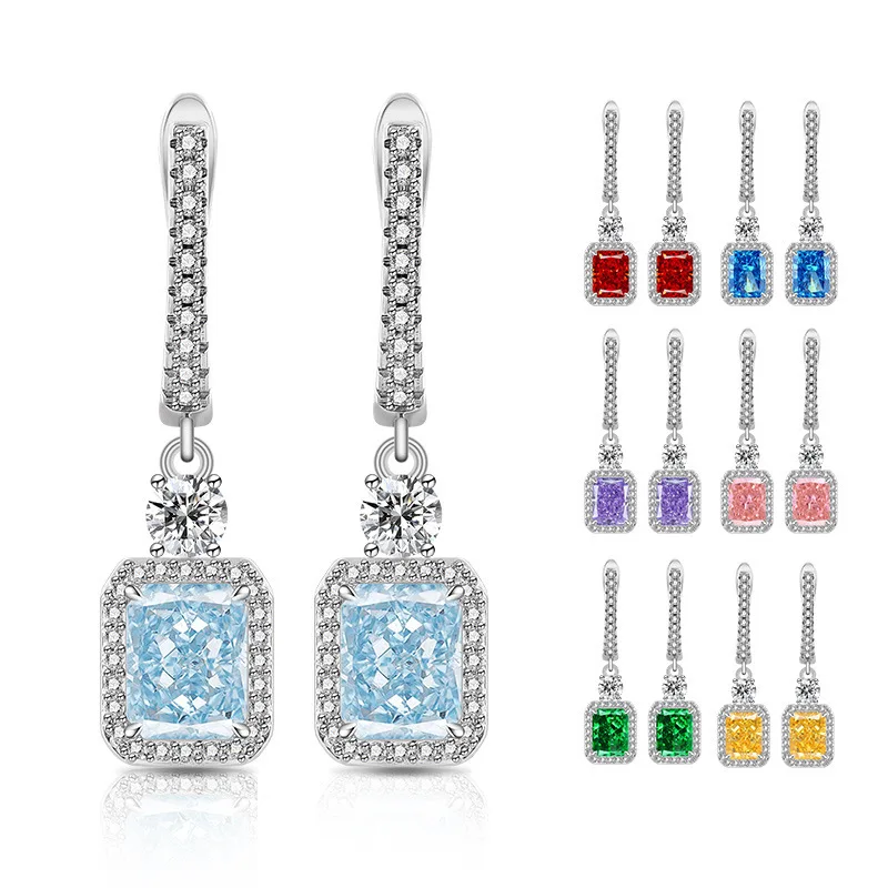 925 Sterling Silver Fire Ice Flower Cut High Carbon Diamond Elegant and Smart Women's Earrings Wedding Jewelry
925 Sterling Silver Fire Ice Flower Cut High Carbon Diamond Elegant and Smart Women's Earrings Wedding Jewelry