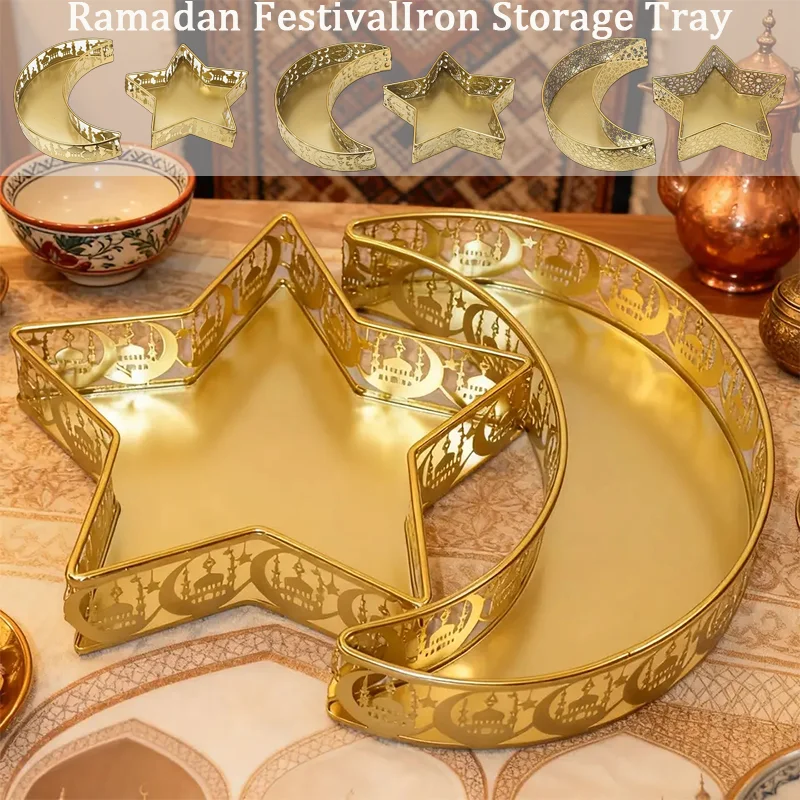 Retro Gold Castle Star Moon Tray Ramadan Theme Table Decoration Fruit Cake Cookie Holder for Middle East Family Trays Decorative
Retro Gold Castle Star Moon Tray Ramadan Theme Table Decoration Fruit Cake Cookie Holder for Middle East Family Trays Decorative