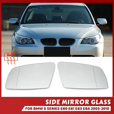 For BMW 5 Series E60 E61 E63 E64 2003-2008 Left&Right Side Heated Wing Mirror Glass Wide Angle Rearview Mirror