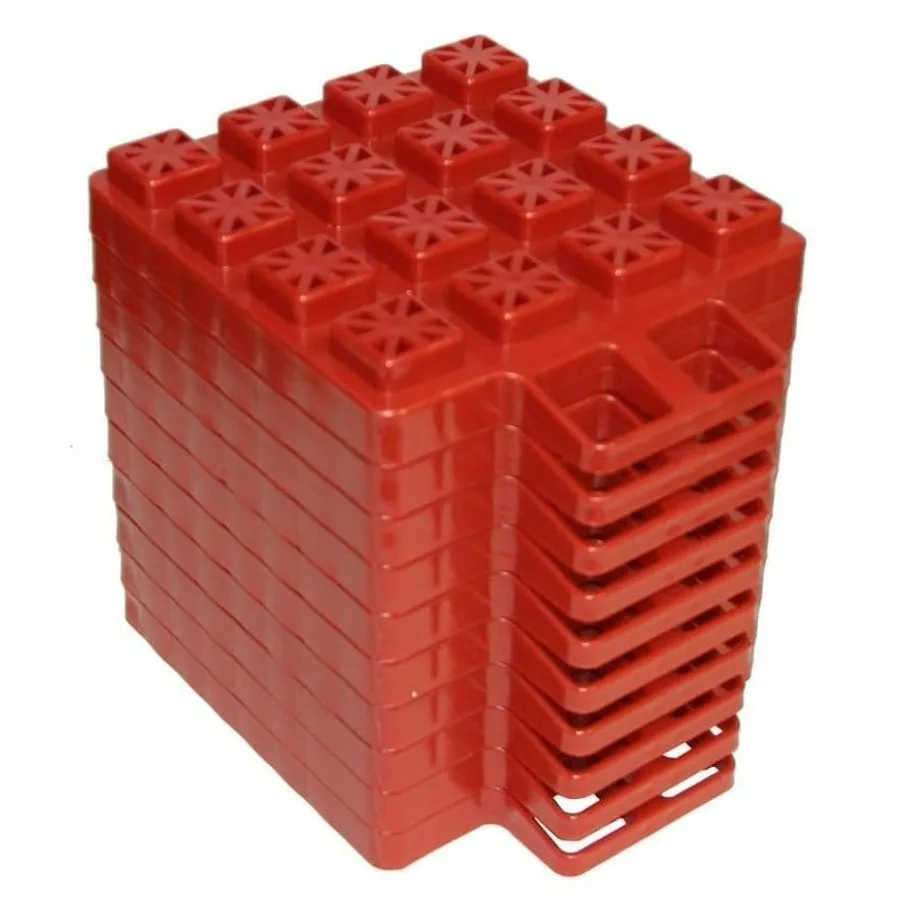 Red Plastic Interlocking Leveling Blocks for RV Parking Safety Up to 40000 lb Gross Vehicle Weight Set of 10
Red Plastic Interlocking Leveling Blocks for RV Parking Safety Up to 40000 lb Gross Vehicle Weight Set of 10